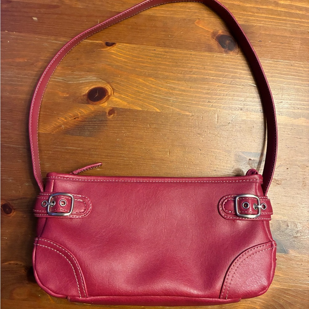 Gloria Vanderbilt Magenta Leather Shoulder Bag